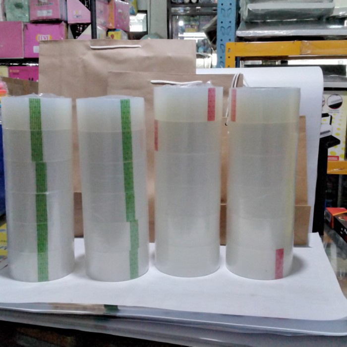 

~@~@~@~@] Plakban OPP GoldTape transparand & cream kor merah 100yard