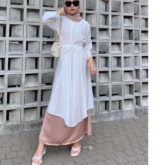 ➧ DEZHAF - Plain Tunik Kaftan | Dress Satin ➹