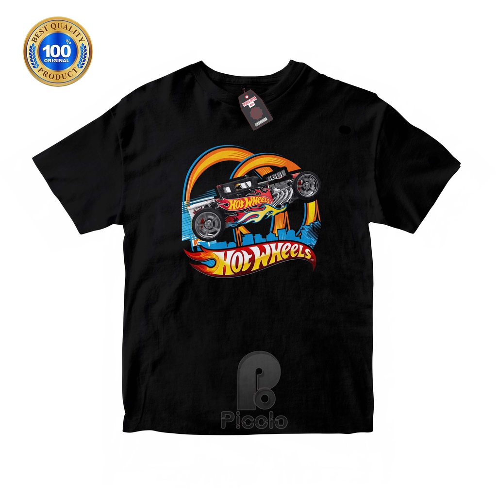 (FREE NAMA) BAJU KAOS ATASAN ANAK MOTIF HOTWHEELS UNISEX Bahan COTTUN