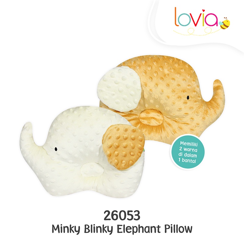 Kiddy Bantal Peyang Bayi / Baby Pillow Kepala Anak Minky Blinky Elephant Pillow / 26053