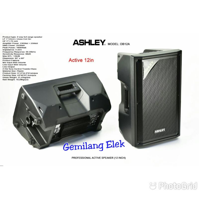 Speaker Aktif ASHLEY DB12A ( 12 inch ) Original