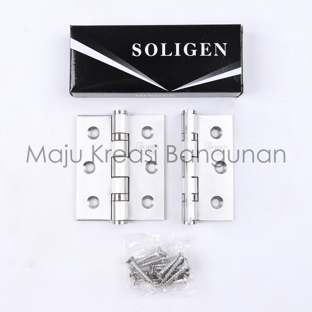 Engsel Tebal Merk Soligen 3&quot; Stainless Steel SS 304 Pintu Jendela 3 Inch Inci 3Inch 3Inci Kuat SS304