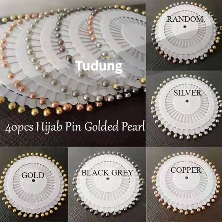 40pcs Alloy Shawl Pin Emas Pin Posisi Logam Pin Empat-Warna Pearlescent Pin