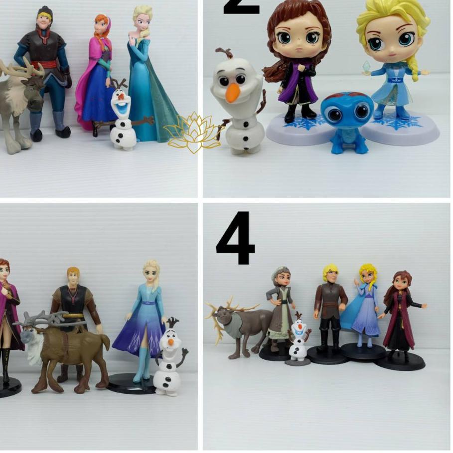 

℮ Figure Frozen 2 Set Isi 4 Pcs dan 5 Pcs Topper Kue Frozen Elsa Anna ✸