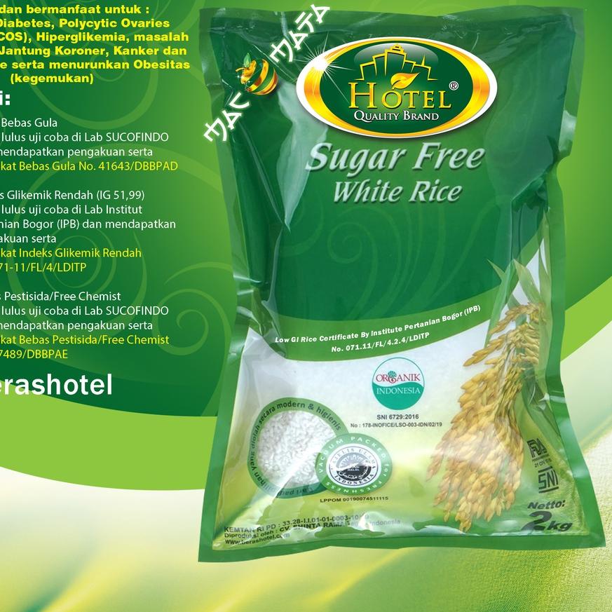 

♣ Beras Organik 2 kg - BERAS LOW GI White Rice - Beras Organik HOTEL 2kg - Beras 2kg - Sugar Free White Rice - Beras Index Glikemic Rendah ✷