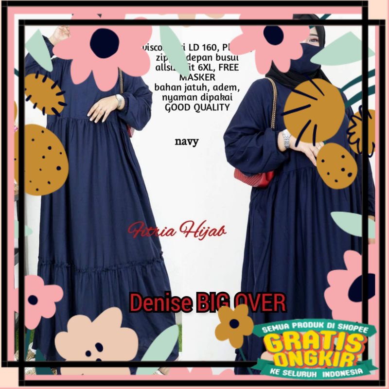 NEW LD 160 DENISE JUMBO.MAXY GAMIS JUMBO MUSLIM RAYON POLOS / newmodel