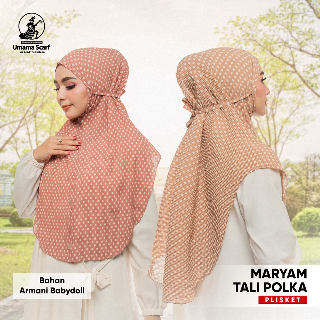 Hijab/Kerudung Bergo Plisket Tali Umama Scarf