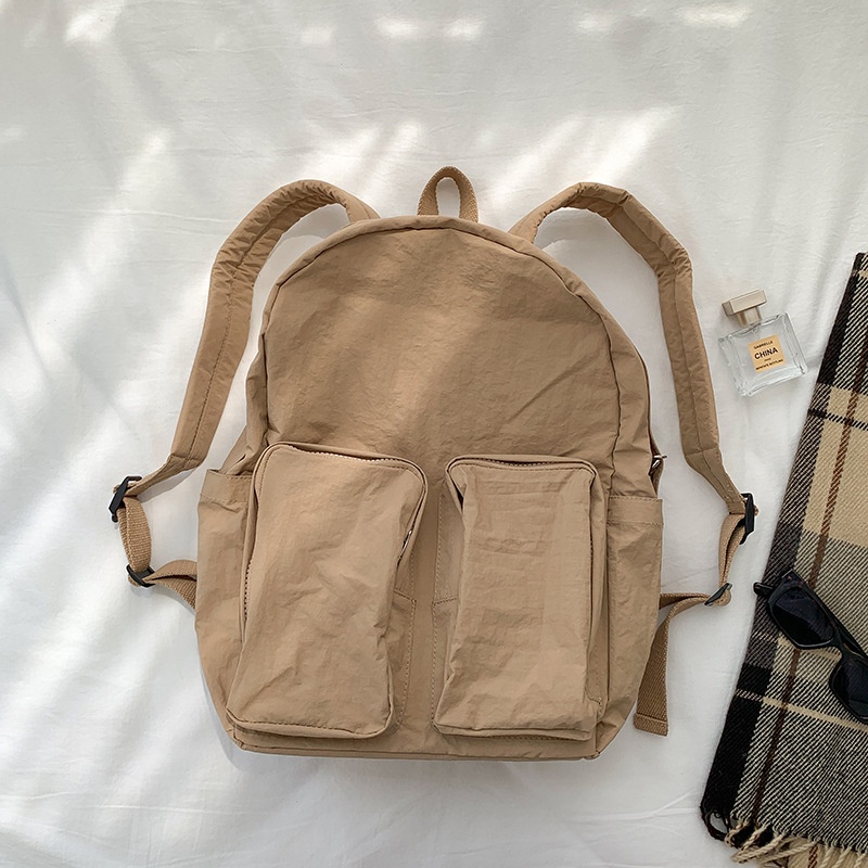 Tas Ransel Wanita Sora Parasut Korean Backpack Import Polos Tas Sekolah Kuliah Kantor Kasual Trendi Instagenic