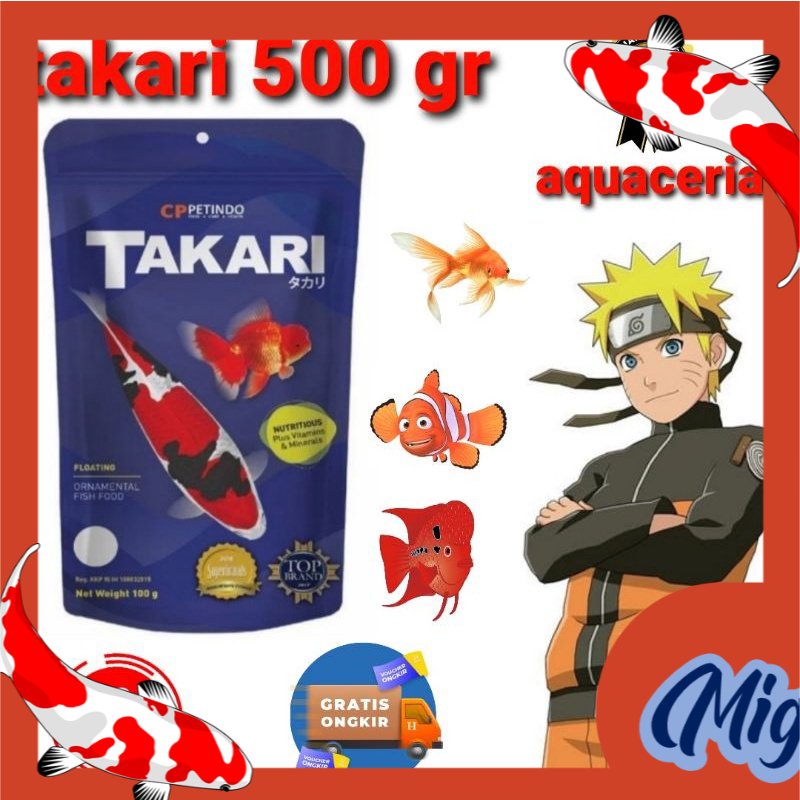 makanan ikan pelet ikan  koki takari 500 gr ori TAKARI 500 gr