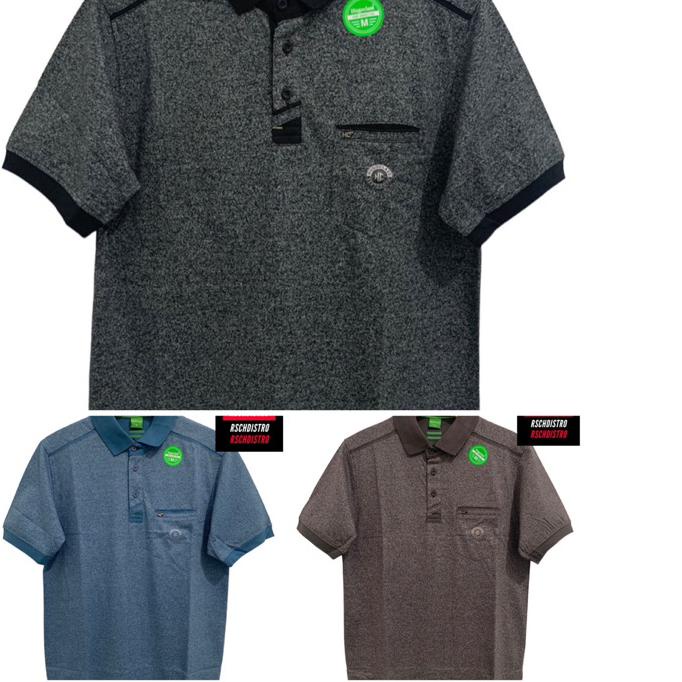 Ω Kaos Kerah Fasion Pria HUGO CLASS Original Poly Bintik Bercak SYROPEP M-XXL (Kancing Kantong) ◙