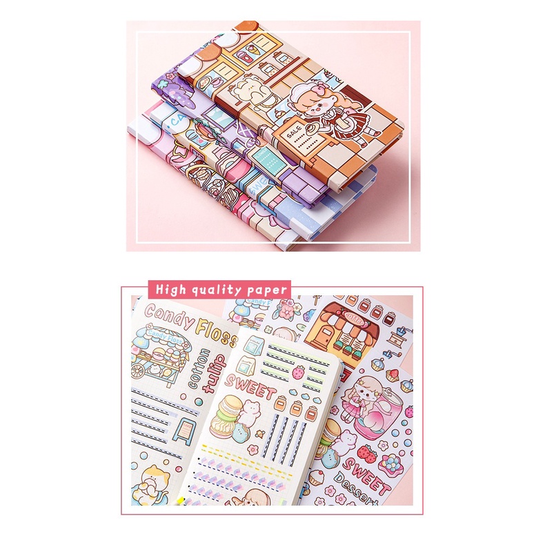 FREE STICKER DIARY JOURNALING HARDCOVER HANDBOOK NOTEBOOK BINDER NOTEBOOK LUCU CARTOON DIARY MINIBOOK MEMO KECIL BUKU MEMO LUCU MEMO JOURNALING BOOK SCRAPBOOK MOTIF KARTUN ALA KOREA @banyak