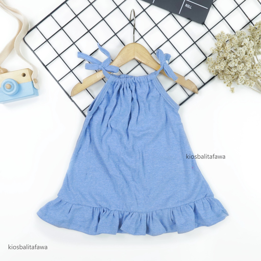 Dress Valentina uk 1-3 Tahun / Dres Anak Perempuan Baju Tanktop Anak Polos Pakaian Atasan Cewek Babycinnamon