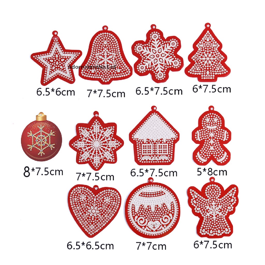 [AdornmentNo1] Kit Ornamen Gantung Natal Gambar Berlian, Dekorasi Pohon Natal Handmade [ID]