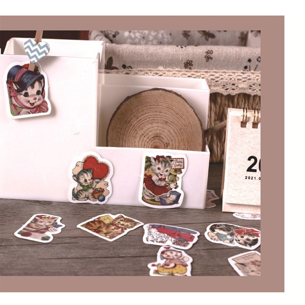 Agustin Kitty Stiker Hias DIY Gadis Scrapbooking Notebook Diary Stiker Album Alat Tulis Stiker