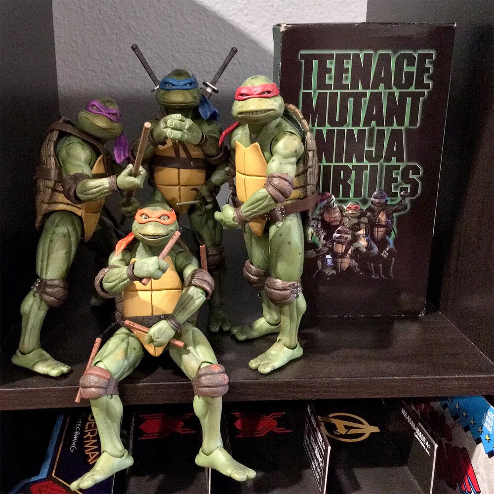 Neca Turtles Figure TMNT Remaja Mutan Ninja Kura Raphael Donatello Michelangelo Leonardo Figurine 1990mainan Film