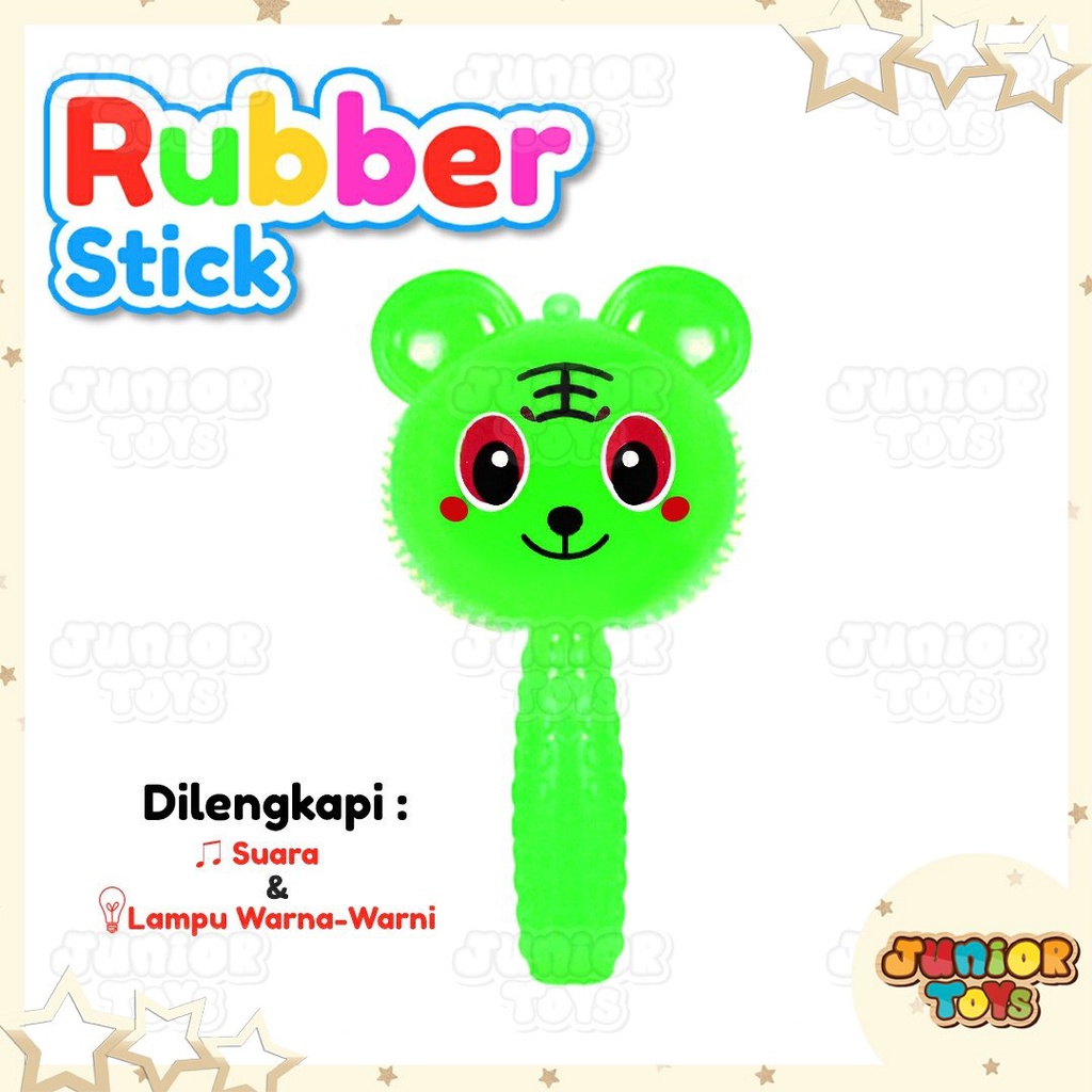 Rattle Stick Bayi Music Rubber Stick Baby Toys Kerincingan Boneka Lampu Musik Mainan Anak Silikon