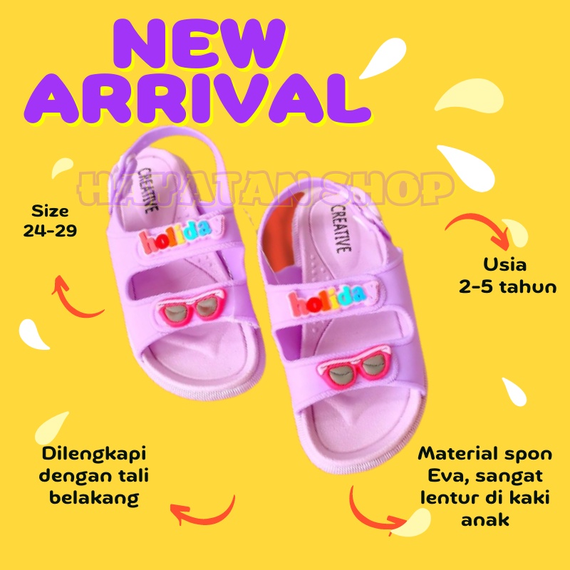 Sandal Slop Tali Anak Perempuan Import Terbaru 2-5 Tahun Murah
