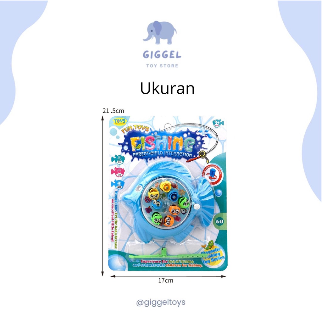 [ Giggel ] Mainan Pancingan Ikan / Mini Fishing Game / Kolam Pancingan Magnet Putar / Pancingan Ikan 2 Kolam