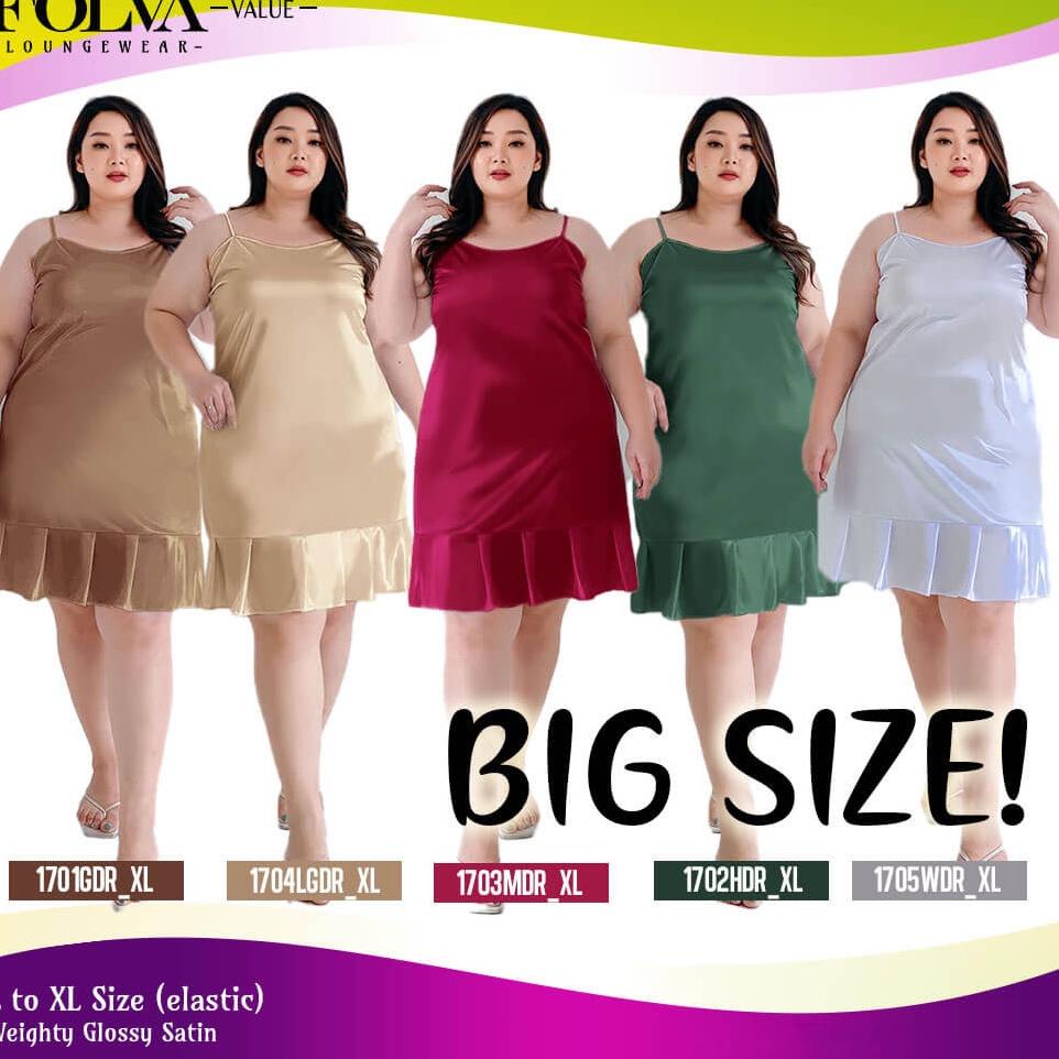 HARGA SPESIAL FOLVA Dress Tanktop Baju Tidur Daster Wanita Satin Big Size Jumbo