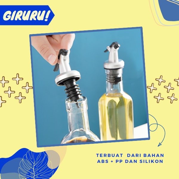 Tutup Botol Stopper Dispenser Multifungsi Penuang Minyak Sirup Saus Kecap Bir Jus Pourer / Tutup Botol Minyak Kecap Sirup Wine Stopper Bottle Auto Flip / Liquor Spirit bottle Pourer Penutup Botol Stainles Steel Flow Wine / penutup penuang corong olive oil