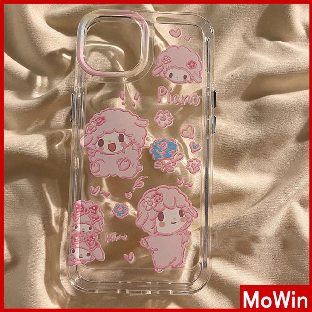 For iPhone 14 Pro Max iPhone Case Soft Case TPU Clear Case Plating Button Shockproof Cartoon Cute Compatible For iPhone 13 Pro Max 12 Pro Max 11 Pro Max 7plus XR xs max 6splus