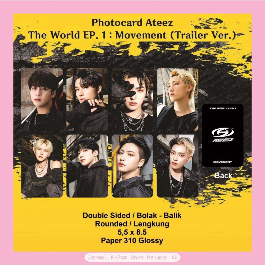 [8 PCS] Photocard Ateez - The World EP.1 Movement (Guerilla) | Photocard Ateez Guerilla | Ateez Guer