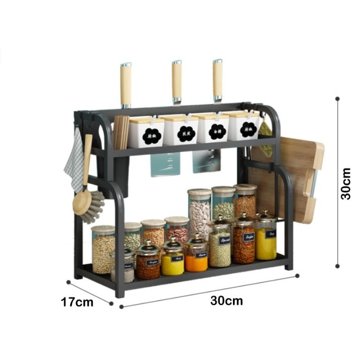 TERBARU Rak Bumbu Dapur stainlles rak bumbu botol bumbu rempah penyimpan rak dapur-TERMURAH