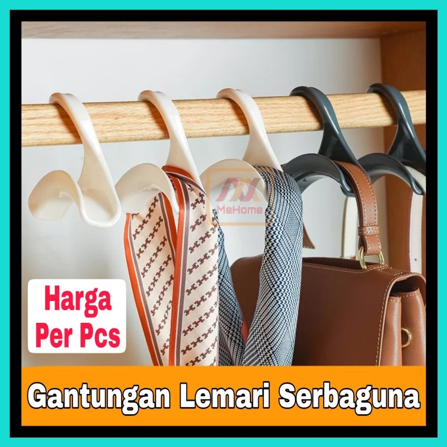 Gantungan Tas Dasi Handbag Syal Topi Jilbab Serbaguna Lemari Hanger Hook HB7
