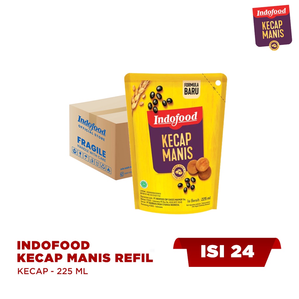 1 ctn - Kecap Manis Indofood Refill 225 ml