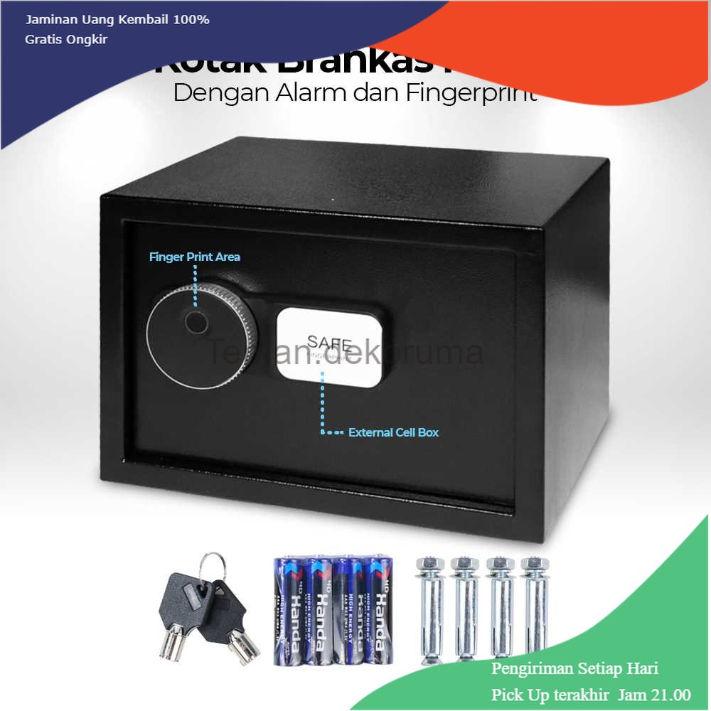 TD- TMP WMZUSA Kotak Brankas Pintar Safety Box Alarm Fingerprint - SS-H10