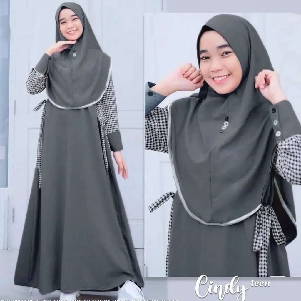 Cindy teen kids Baju mislim remaja bahan crinkle Fahion muslim peremuan kekinian 2023