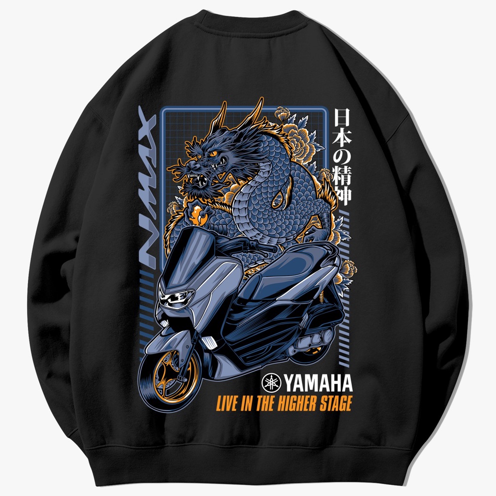 SWEATER CREWNECK FLEECE SUNMORI PRIA WANITA MOTOR NMAX DRAGON