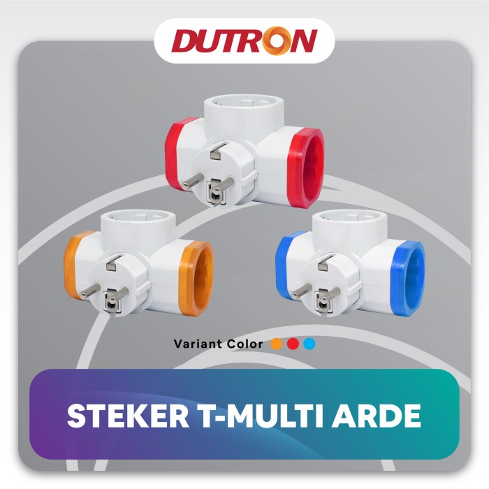 Steker T Arde Dutron Colokan Cabang 3 Lubang Saklar Switch On Off SNI