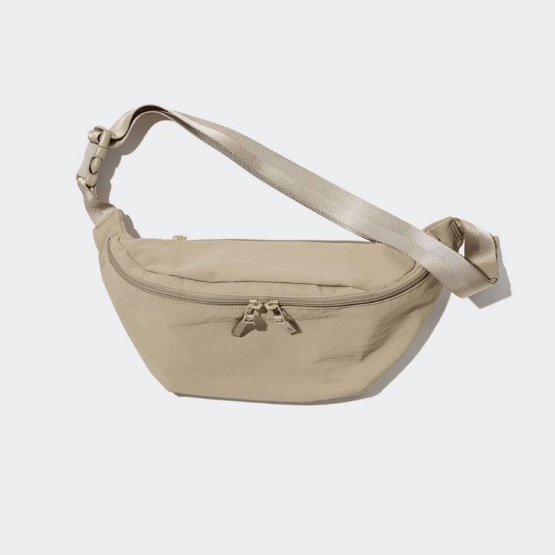 Original Uniqlo Tas Nylon Body Bag - Beige / Krem