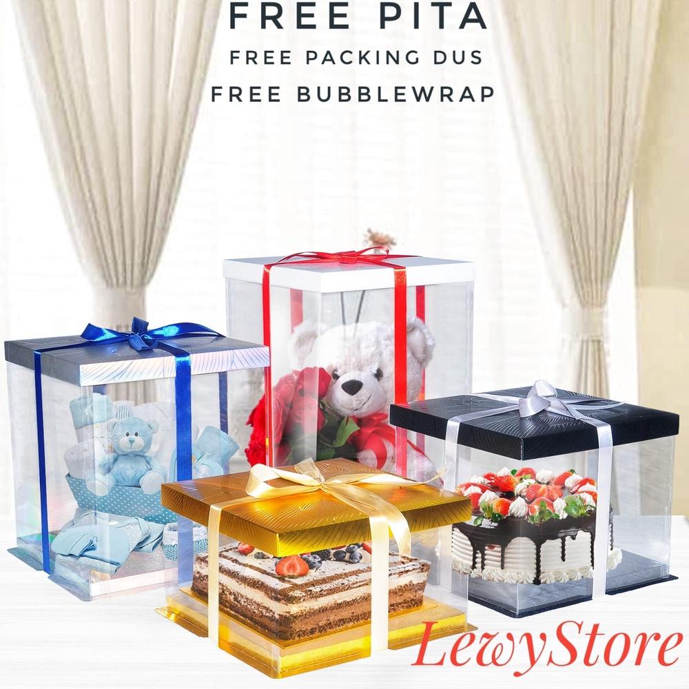 

ASLI Cake Box Mika Dus Kue Kotak Kue 22x22 cm Transparant PET .,.,