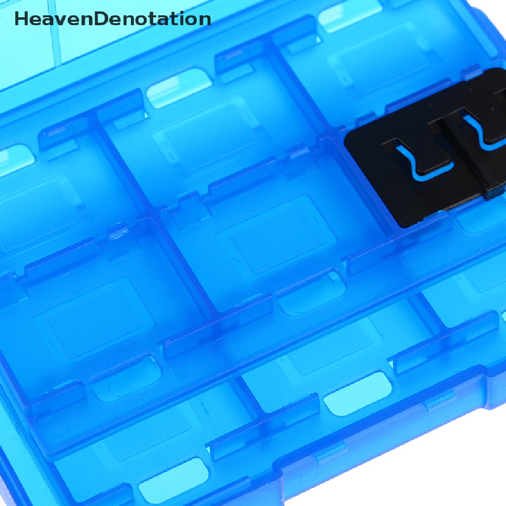 [HeavenDenotation] Kotak Penyimpanan Kartu Permainan 24in1 Transparan ABS Tahan Air SD Card Holder Case HDV