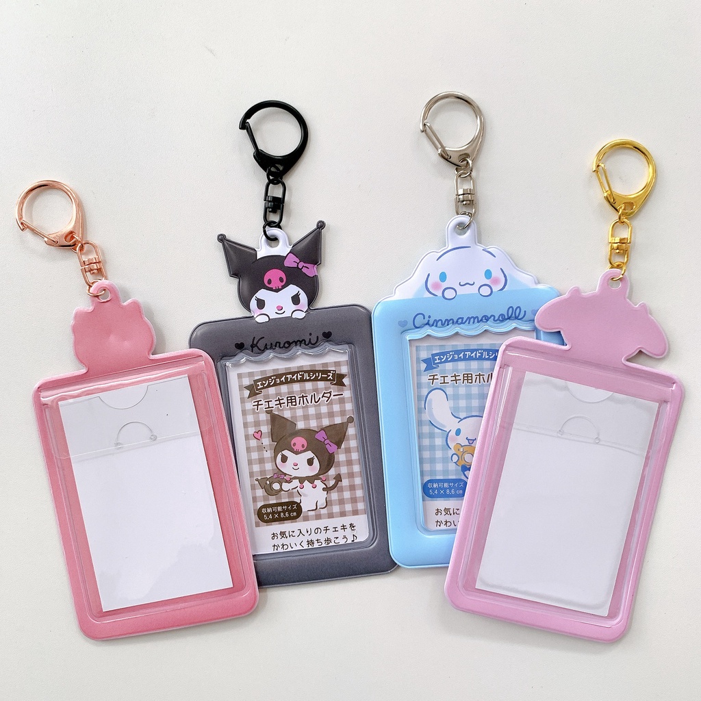 Sanrios Sweet Korean ID Photo Protect Case Gantungan Kunci Kuromi HelloKitty My Melody Phone Protector Bag Gantungan Kunci Mobil