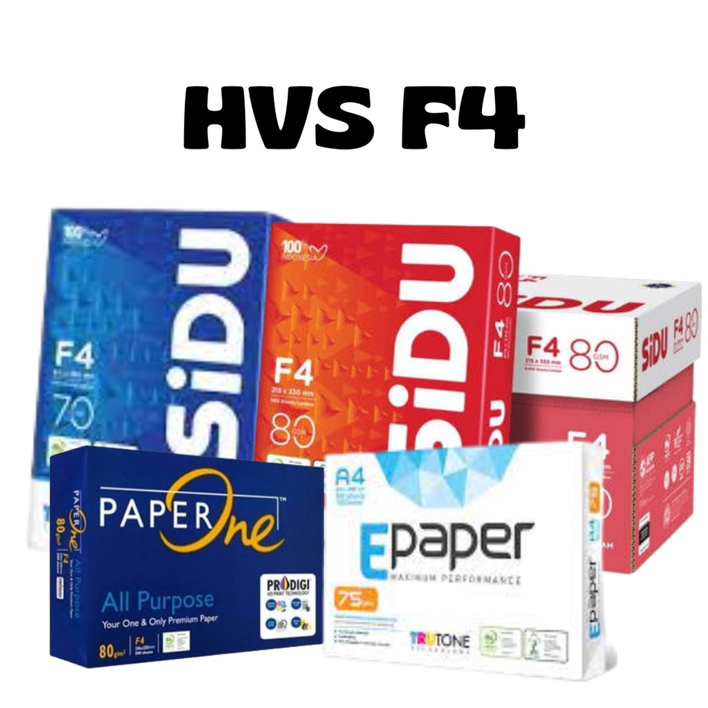 

KERTAS HVS F4 1RIM 500 LEMBAR SIDU, COPY PAPER, MAXI BRITE, EPAPER ETC