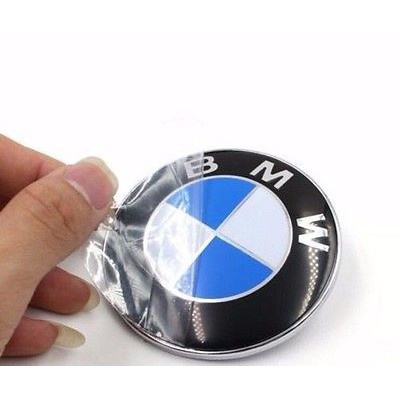 1pcs Emblem BMW Standard 82mm dan 74mm Biru Putih (Kap Mesin) Chrome Logo 2 pins