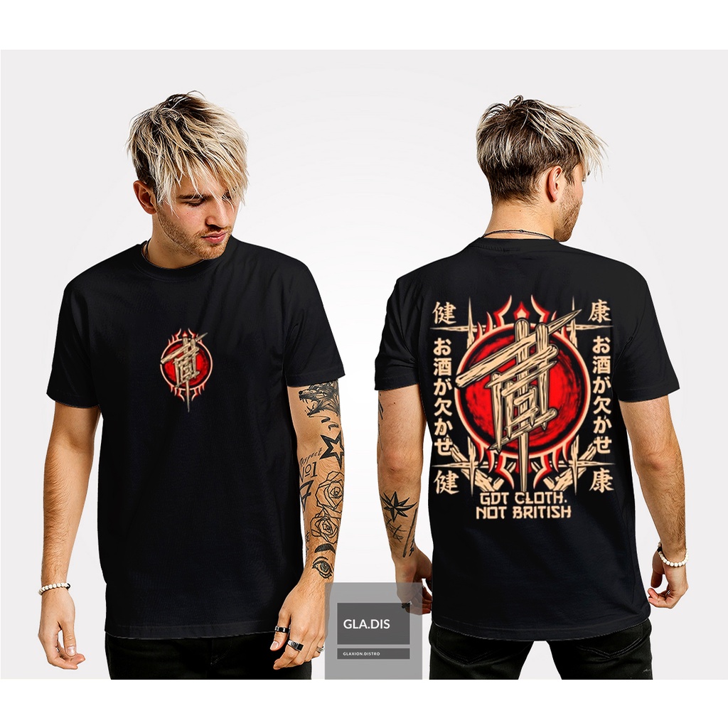 Baju Kaos Pria Motif Tulisan Jepang Samurai Distro Kaos Pria Distro Original Baju Pria Terbaru 2023 