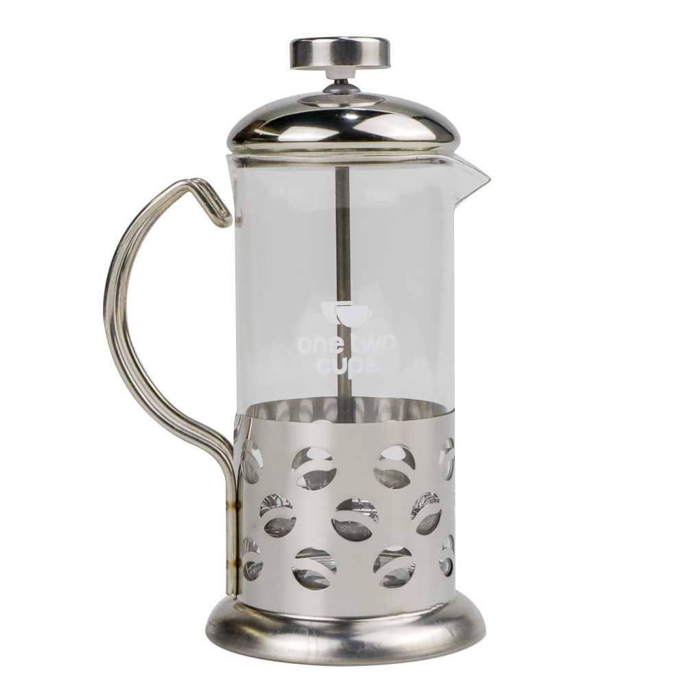 (BISA COD) FTIHSHP  French Press Coffee Maker Pot Bean Pattern 350ml - KG72I