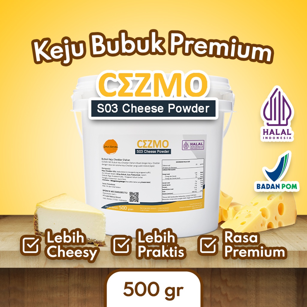 

CEZMO S03 Cheese Powder / Bubuk Keju Premium Siap Pakai 500gr