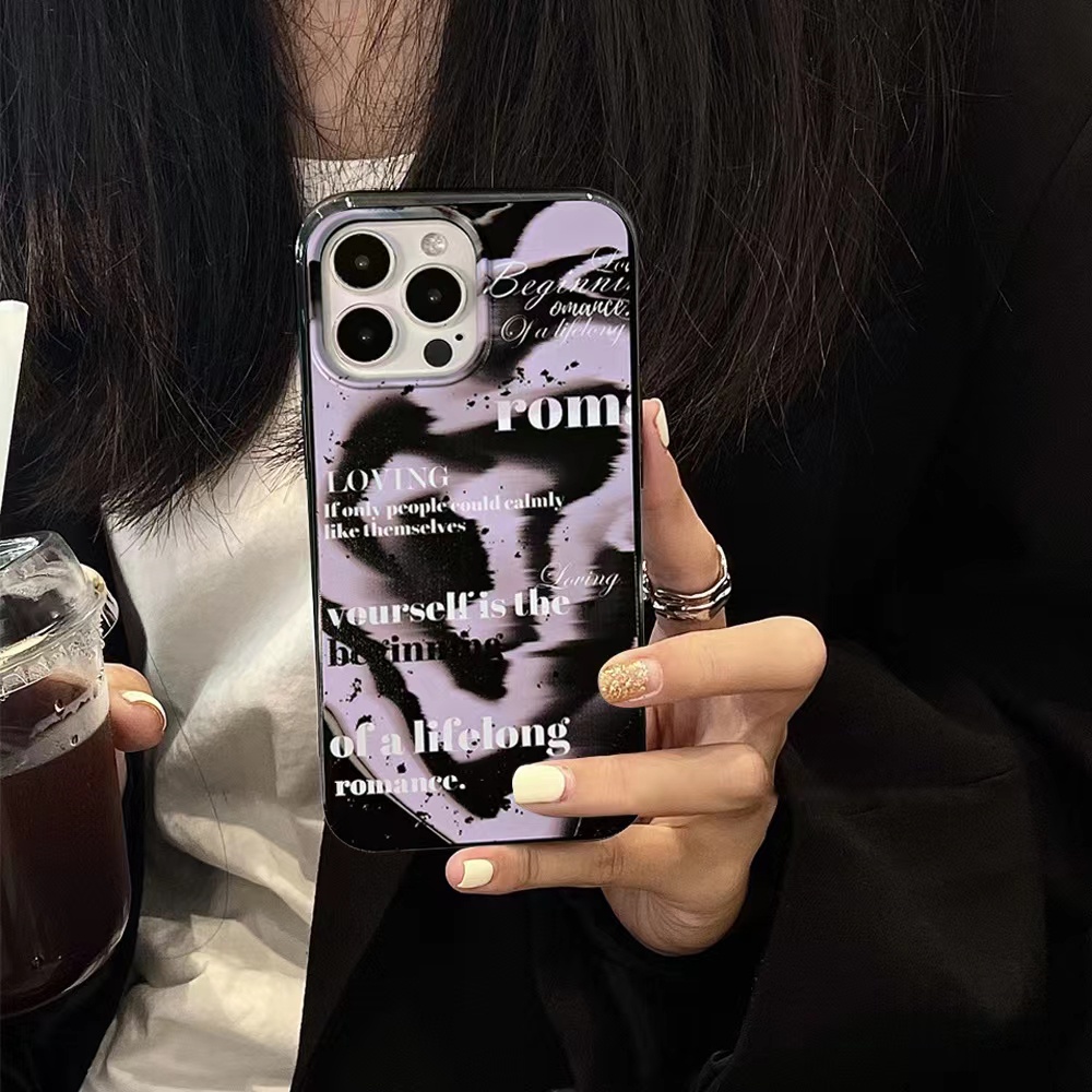 IPHONE Ins Pola Smudge Cocok Untuk Iphone14 14pro 14plus 13 13mini 13pro 13prm iPhone12 7Plus 8Plus Xr XS 13 12mini Pro Max Empat Sudut Casing Ponsel Tahan Guncangan