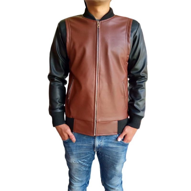 Jaket Kulit Pria Jaket Kulit Sintetis Jaket Semi Kulit Bahan Ferari Premium