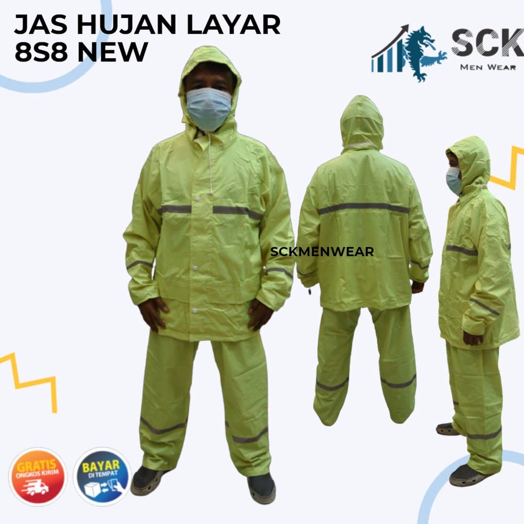 Jas Hujan  Axioo LAYAR 898 HIJAU SPW Proyek Anti Air Waterproof - sckmenwear GROSIR