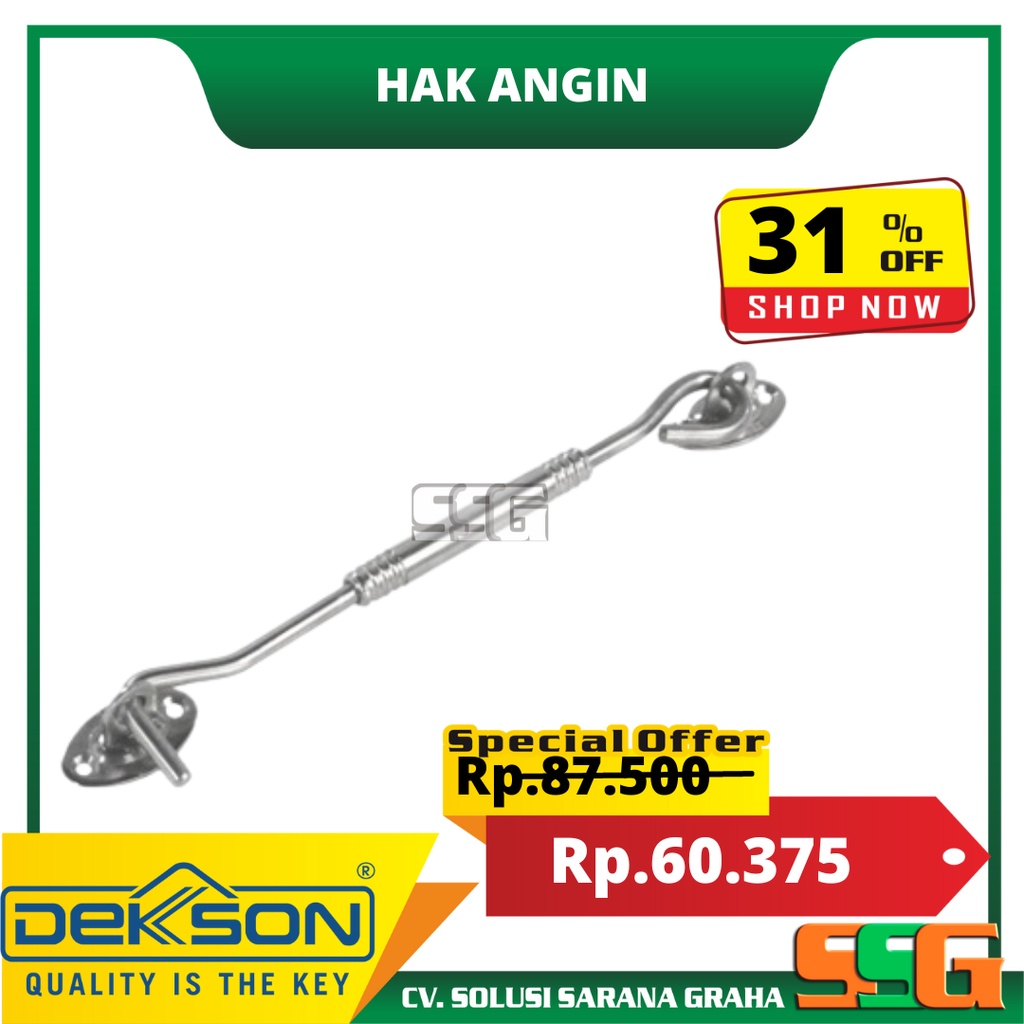 Hak Angin Dekson Dekkson DKS NEW 8" SS Penahan Jendela Pengait Jendela