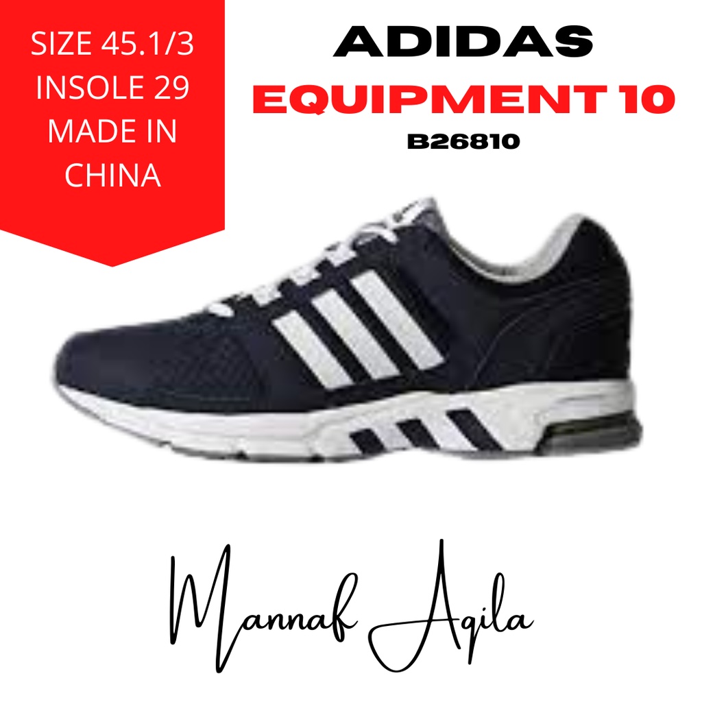 Sepatu Running Pria Adidas Equipment 10 Black Original Second Brand