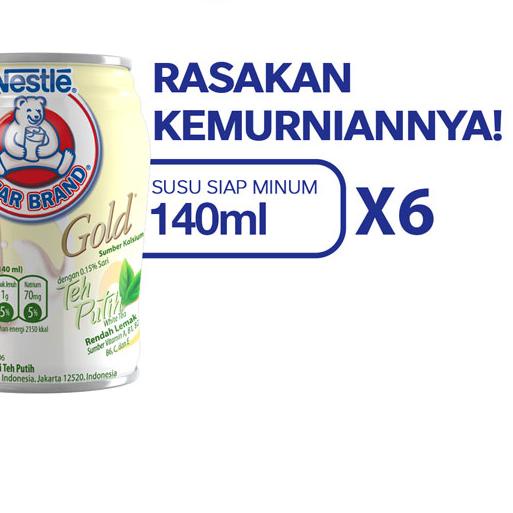 

✯ BEAR BRAND Susu Kaleng White Tea Susu Steril 140ml x 6 pcs ❆