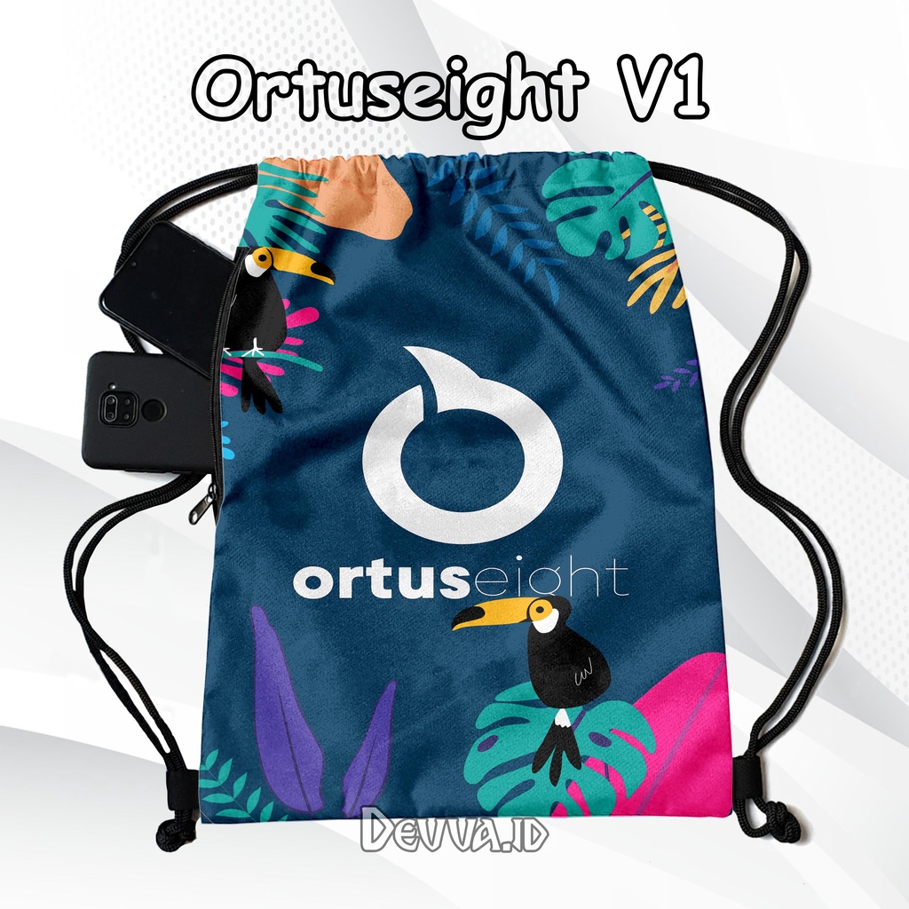 Tas Serut Anti Air String Bag Full Print Pria Dan Wanita Motif Ortuseight V1 Tas Sekolah Tas Olahraga