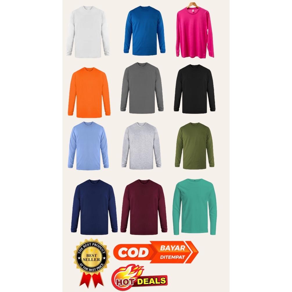 kaos putih polos|kaos polos|kaos|kaos pria KAOS LENGAN PANJANG POLOS COWOK CEWEK UNISEX